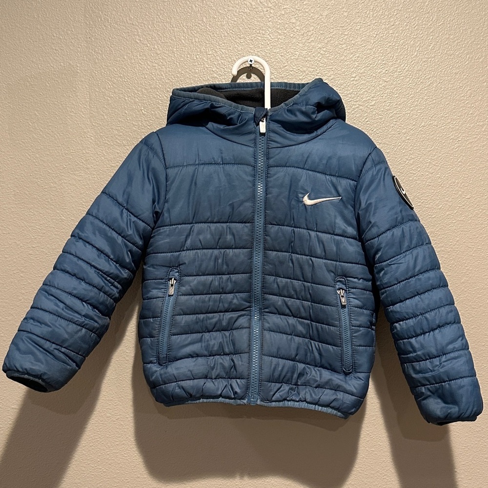 Nike Hooded Blue Puffer Jacket Size: 3T